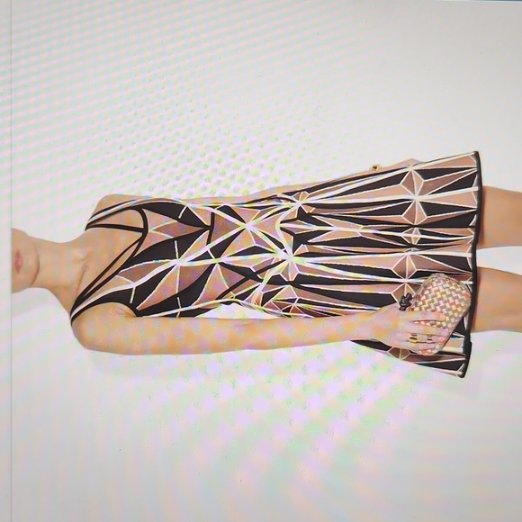 HERVE LEGER brand new, geometric, never worn A-line dress size small - Picture 2 of 9